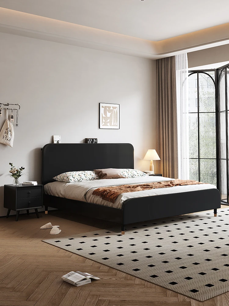 

Solid wood bed, modern simple bedroom bed, double bed, 1.8m household storage bed, large bed