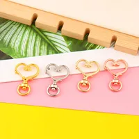 10pcs/pack 3.5x2.4cm Alloy Heart-Shaped Hook Clasp Keychain Snap Ring Outdoor Tools For Making Keychain Accessories Wholesale 2