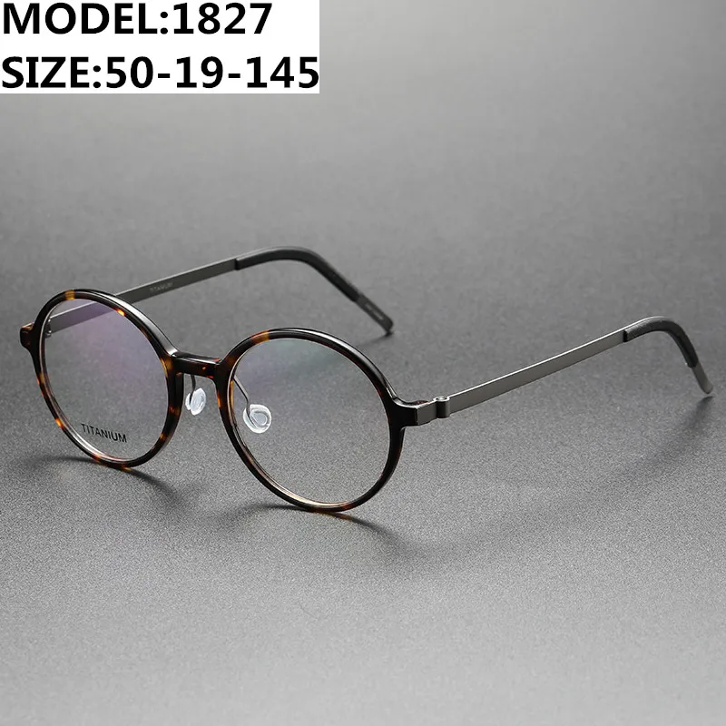 Denmark Brand Retro Round Titanium Glasses Frame Men Screwless