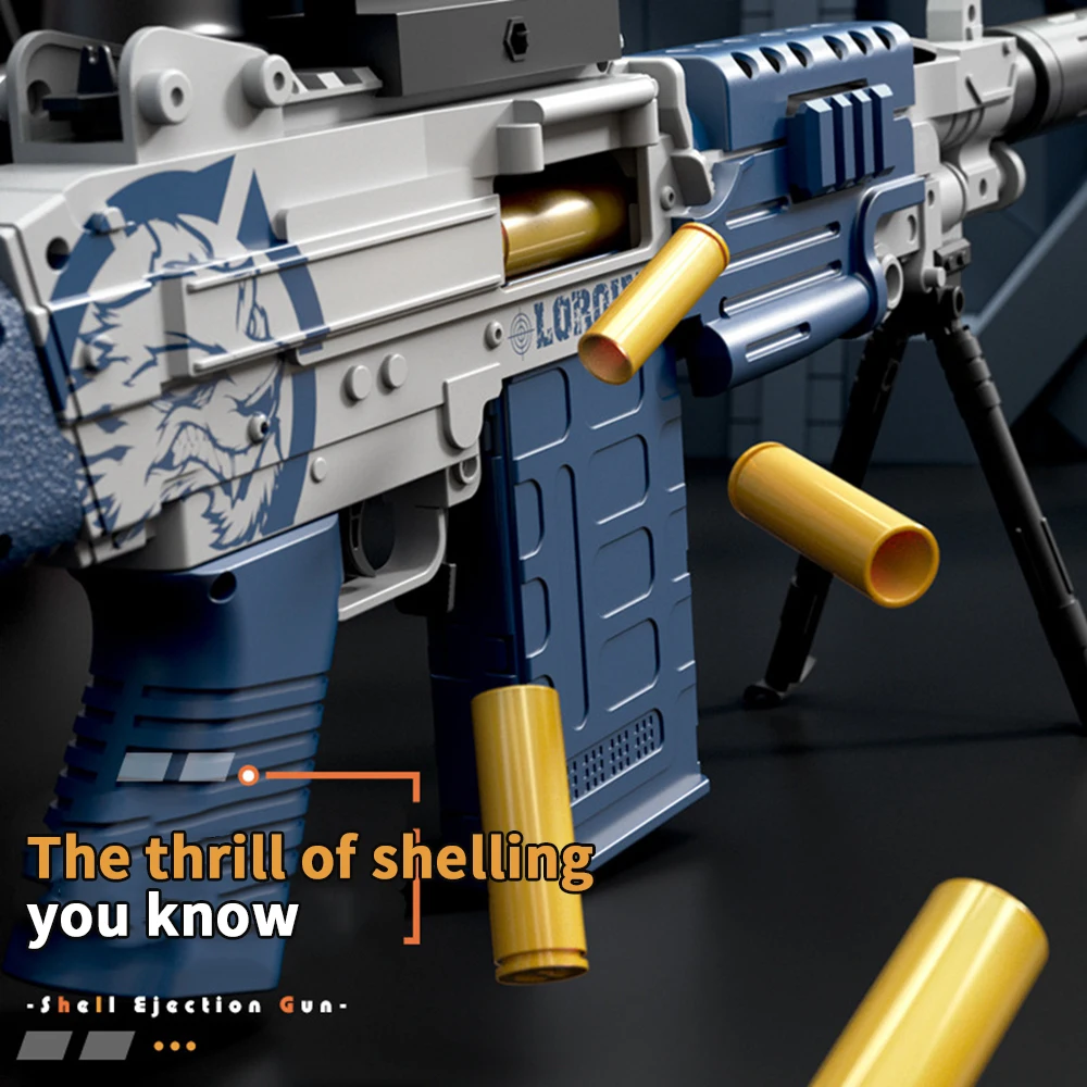 M249 Heavy Machine Guns Shell Ejection Soft Bullet Toy Gun Blaster Rifle Launcher Manual Airsoft Gun For Kid Adult Outdoor Game