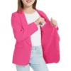 3-14 Years Kids Girls Blazers Long Sleeve Shawl Collars Formal Blazers Suit Jacket Open Front Cardigan Coats For Kids Children 3