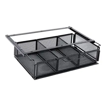 FLYY-Organizer da scrivania con cassetto estraibile - Cestello portaoggetti estraibile, contenitore salvaspazio per ufficio e ca