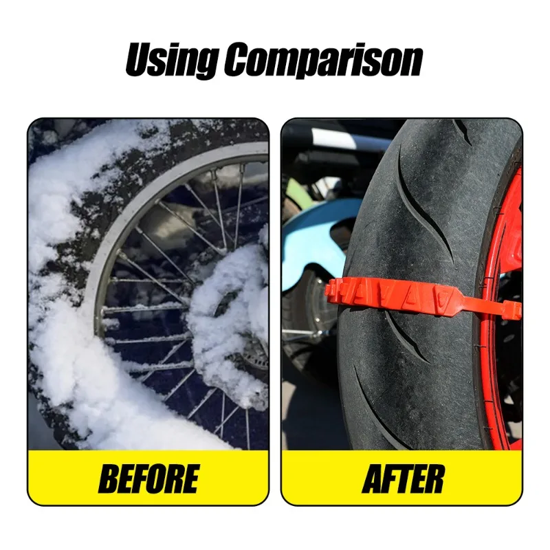 Anti-Skid Snow Chains 5-1pcs FOR Motorcycles Bicycles Winter Tire Wheels Non-slip Cable Ties Motorbike Emergency Tire Chain Tool