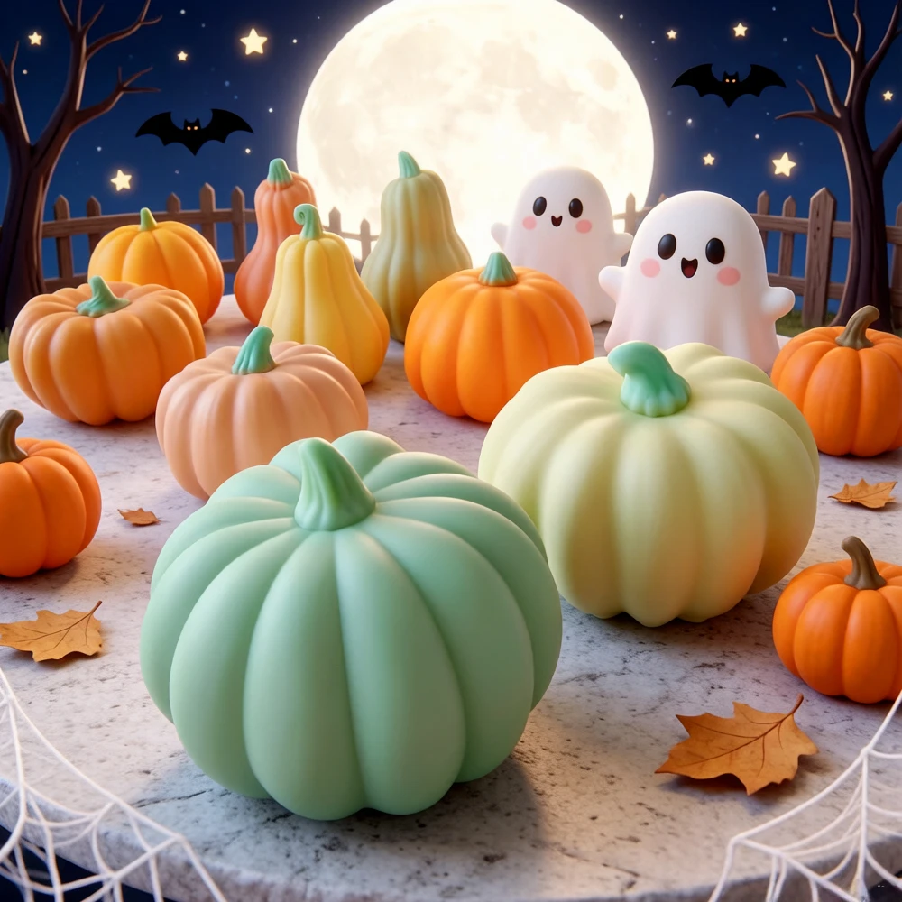 Halloween Pumpkin Silicone Mold for DIY Candle, Resin, and Soap Crafting