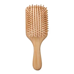 Bamboo Wide Tooth Hair Comb for Smooth Scalp Massage and Styling (Square A)