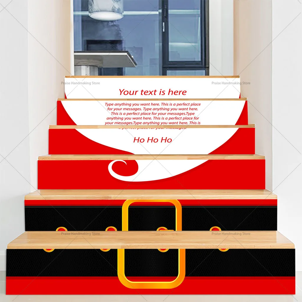 Christmas Decoration Staircase Stickers Removable Waterproof Stickers PVC Holiday Decoration Ladder Anti-slip