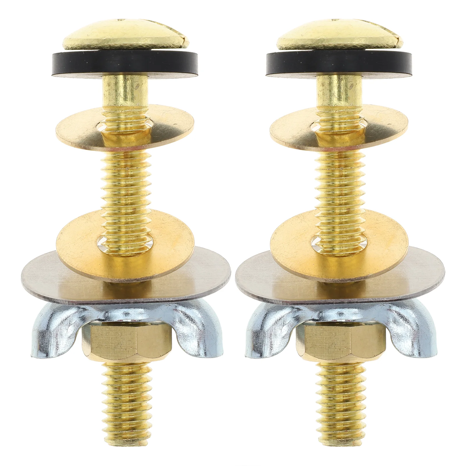 

2 Pcs Water Tank Toilet Bolts Metal Screws Stainless Steel Copper Seat Installed