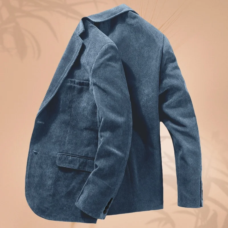 Veste de costume en velours côtelé pour hommes
