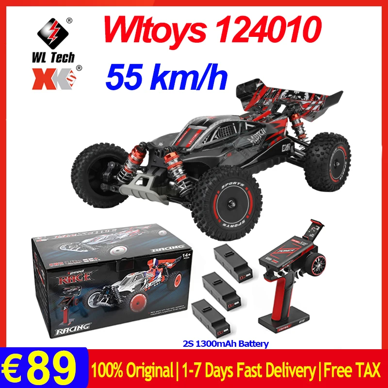 55 Km/H Wltoys 124010 1:12 Rc Car 2.4G Telecomando 4Wd Racing Car Fuoristrada Elettrico Ad Alta Velocità Drift Rc Toy