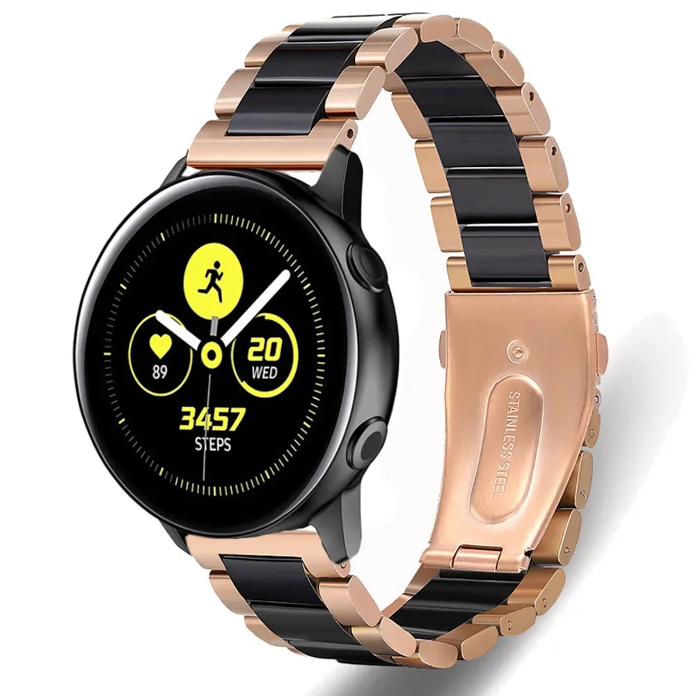 Metal+Ceramic Strap For Samsung Galaxy Watch 3 46mm For Huawei Watch GT2/Pro Fashion Bracelet Band For Amazfit GTR 47mm For 22mm