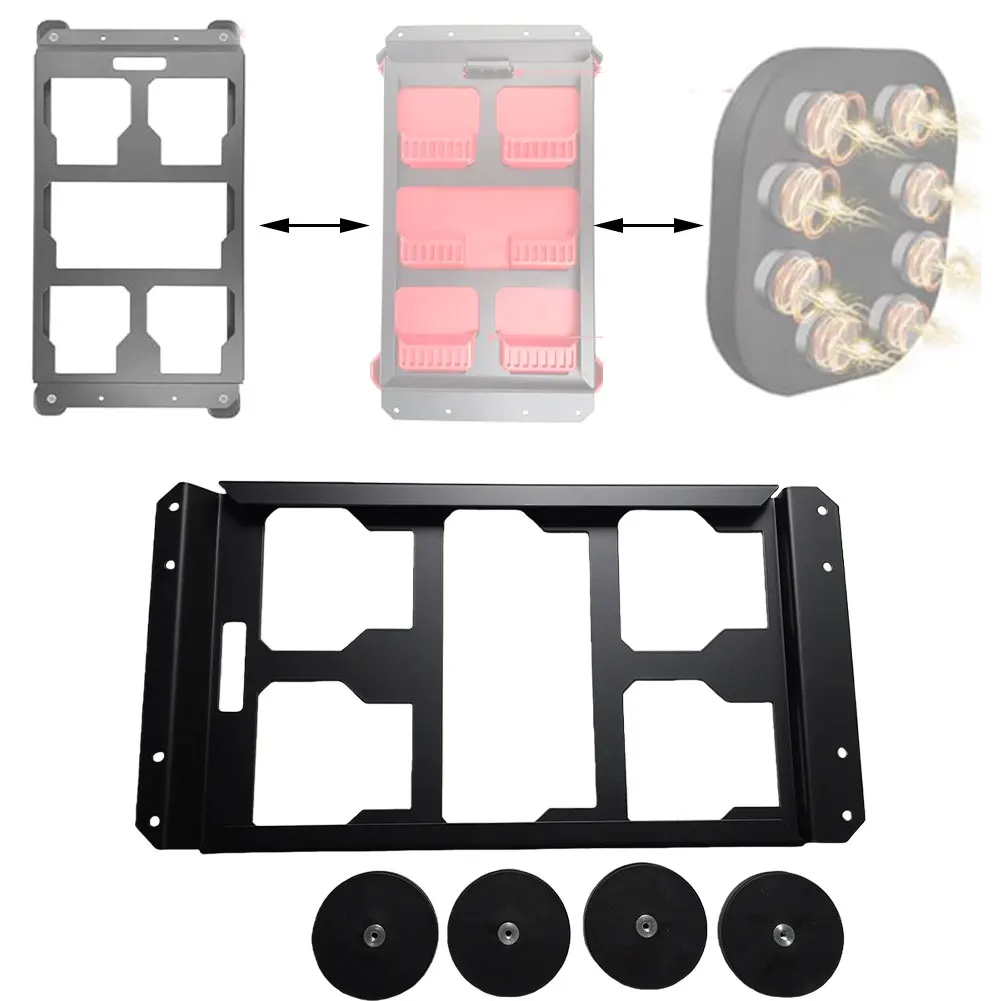 40KG 하중 용량의 자석 확장 브래킷 금속 구조, 팩아웃 공구함용, 트럭 적재함 및 벽면 장착에 적합