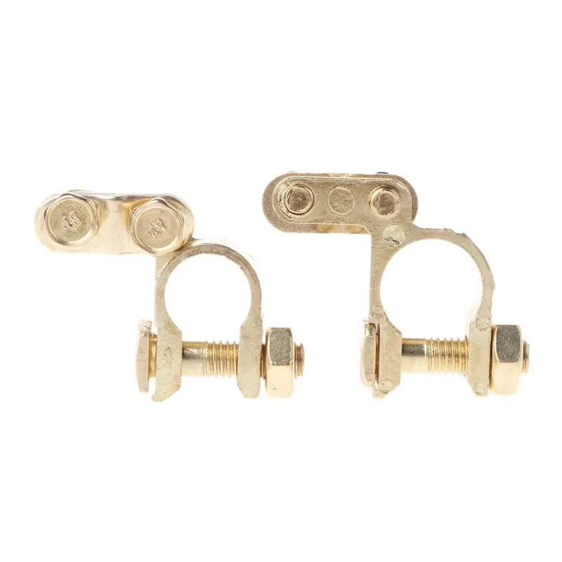 

2Pcs Durable Replacement Auto Car Battery Terminal Clamp Clips Brass Connector drop shipping