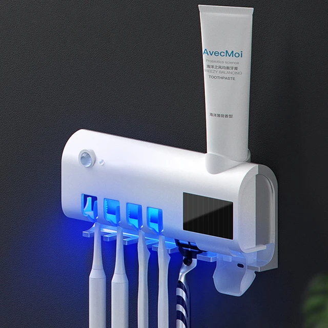 光エネルギー-歯ブラシホルダー,自動歯磨き粉ディスペンサー,バスルームアクセサリー