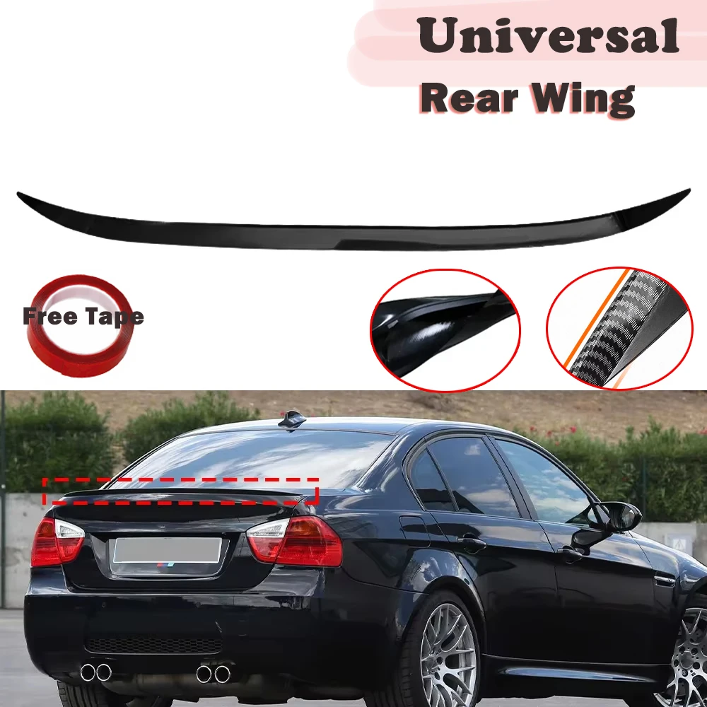 1.2m Car Rear Trunk Spoiler Lip Universal Roof Tail Wing Lip Fit For Benz Audi A3 BMW E90 E46 Car Racing Sedan Accessory 1