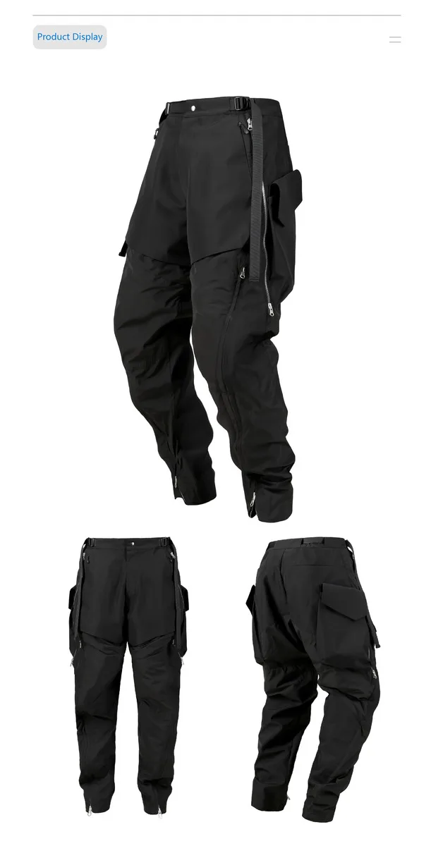 Reindee Lusion 22FW Multishape silver zipper cargo pants multiple pockets flexible adjustment techwear gorpcore