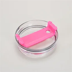 Universal Straw Tumbler Lid Replacement with Handle - Premium Cup Cover and Accessories (Pink 1)