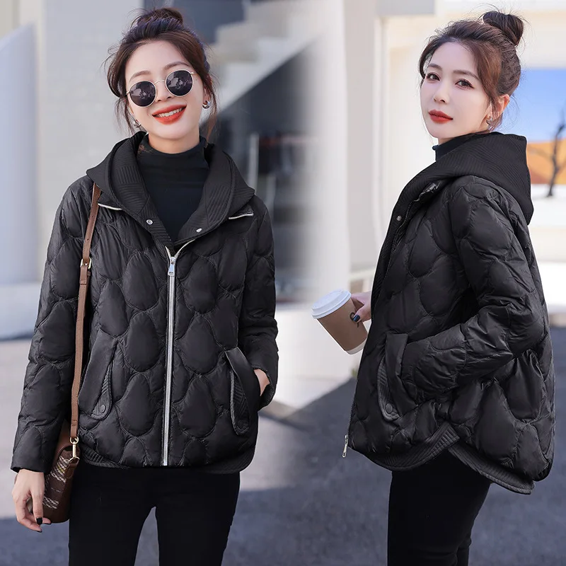 Winter Women Stand Collar Puffer Jacket Casual Long Sleeve Lightweight  White Duck Down Coat Female Short Outwear Abrigo Mujer - AliExpress