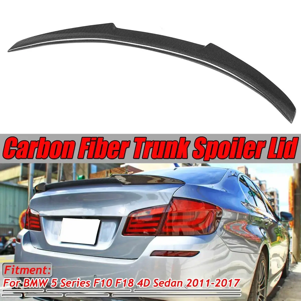 M4 Style F10 F18 Real Carbon Fiber Car Rear Trunk Boot Lip Spoiler Coperchio Spoiler Posteriore Per Bmw Serie 5 F10 F18 2011-2017 Body Kit