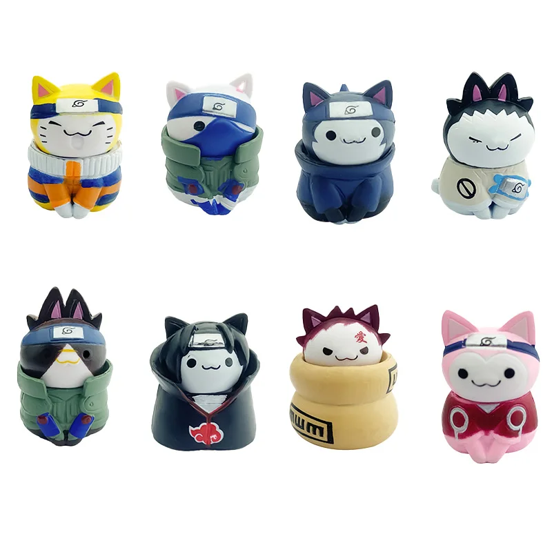 Originale Naruto Anime Collection Cat Q Version Statue Doll Uzumaki Naruto Gaara Kakashi Itachi Sasuke Action Figure Toy Boy Gift