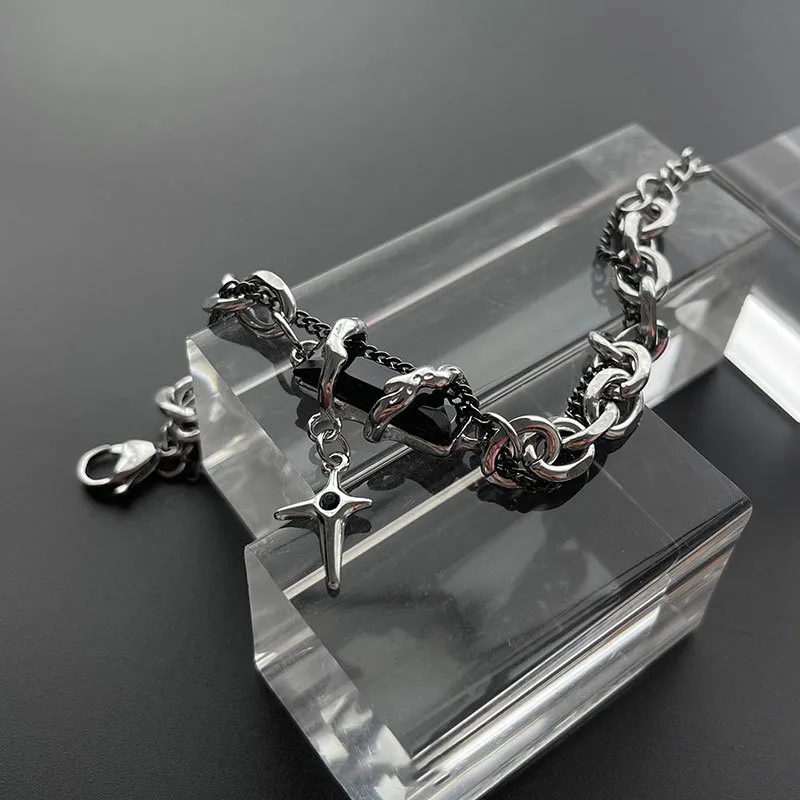 アクセサリー centimeter Star logo bracelet Amazon.com: Crescent Moon Sun Star Bracelet, Sky Theme