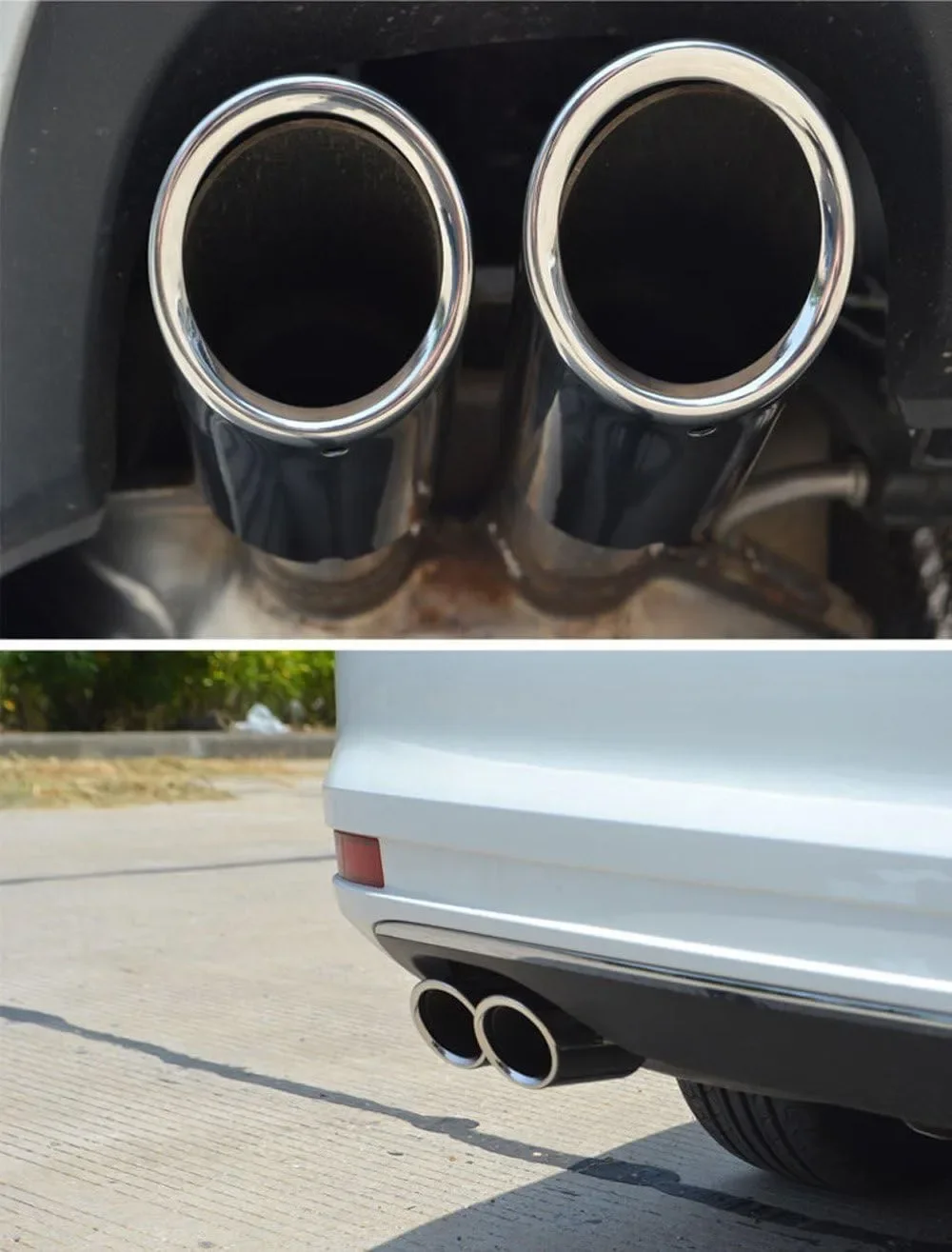 Edelstahl Auto Auspuffrohr Schalldämpfer Spitze Endrohr Auspuff Schalldämpfer Für Audi A4 B8 Q5 A5 A3 8V 8P A1 VW Passat B7 CC Tiguan – Detail 12