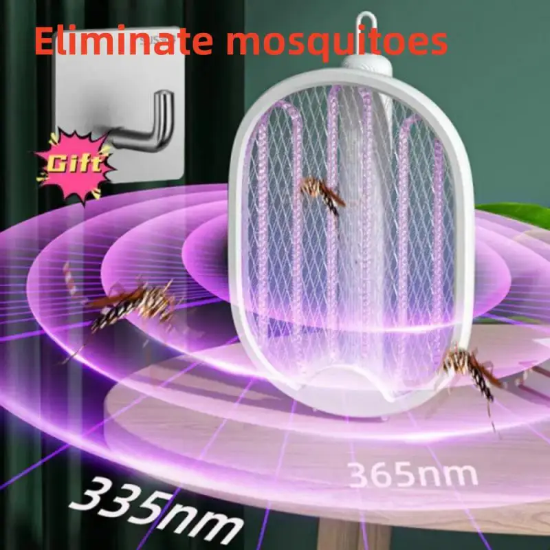 Electric Mosquito Killer 2-In-1 Fly Swatter Trap Electric Mosquito Swatter Usb Ricaricabile Mosquito Racket Fly Zapper Per Per La Casa