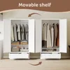 Metal Armoire Wardrobe Closet,72" Tall Wardrobe Cabinet with Drawer,2 Doors Wardrobe Closet with Adjustable Shelves and Hanging 3