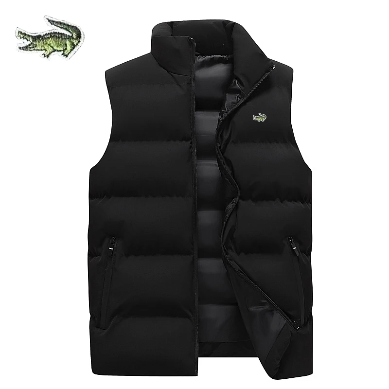 

Chaqueta de algodón para hombre, abrigo de marca de alta calidad, chaleco informal, cómodo, sin mangas, Color sólido,