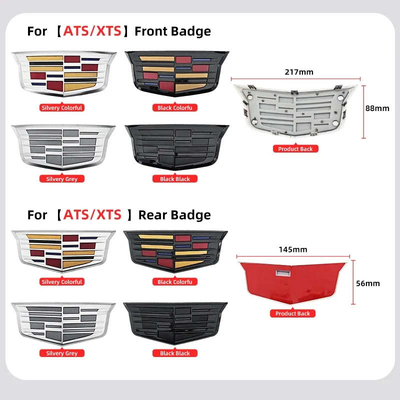 캐딜락 CT4 CT5 CT6 XT4 XT5 XT6 ATS XTS 자동차 엠블럼 액세서리용 자동차 후면 트렁크 부트 전면 헤드 그릴 배지 ABS 3D 로고