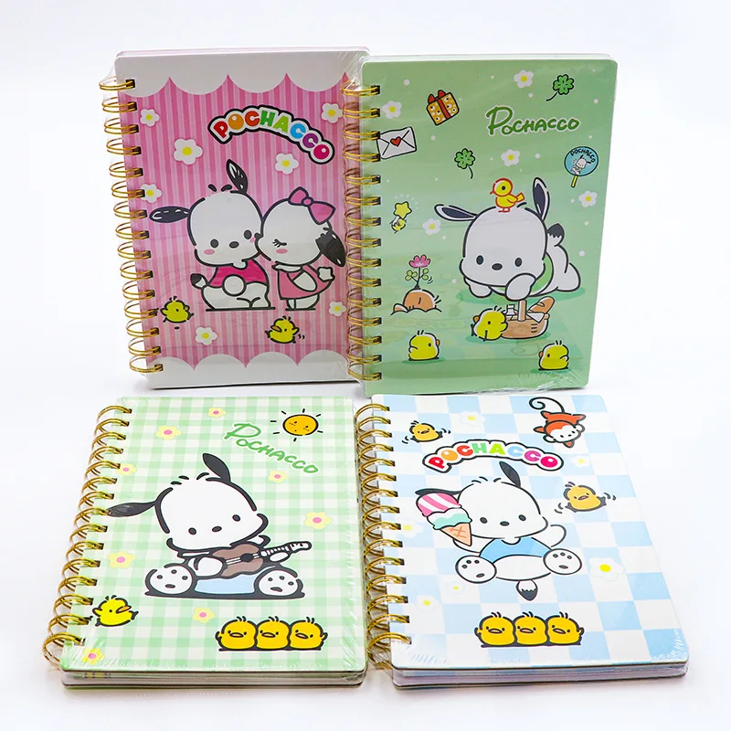 

4pcs Sanrio Stationery Mikko Pacha Dog Side Flip Color Page Coil Book 22k Student Diary Writing Notebook Assignment