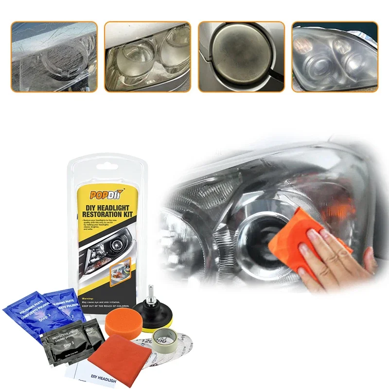 

Car Headlight Polishing Repair Kit Brightening Beauty Renovation Headlight Scratch Repair Liquid Cleaning Crystal Plating Tool