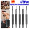1/2Pcs Spring Tool Hammerless Nail Set Double Head 1/16&3/32inch Spring Loaded Marking Holes Tool Metal Woodwork Drill Bit 1