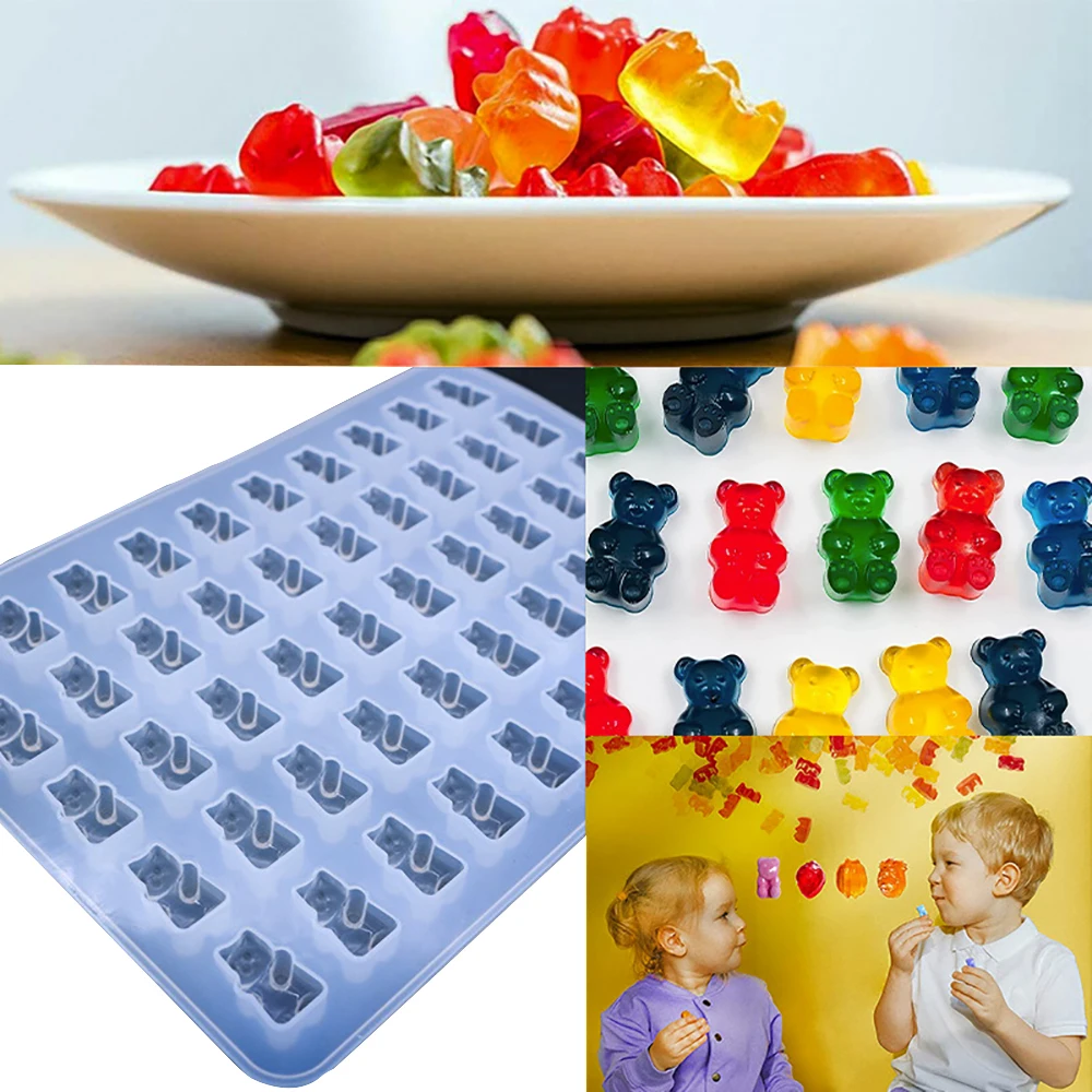 1PC DIY Crystal Drop Glue Whole Board Little Bear Gummy Silicone Mold  Production Little Bear Chocolate Gummy Gypsum Aromatherapy - AliExpress