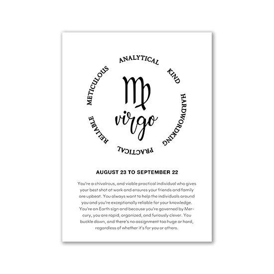 Nordic Zodiac Constellations Inspirational Canvas Art Print