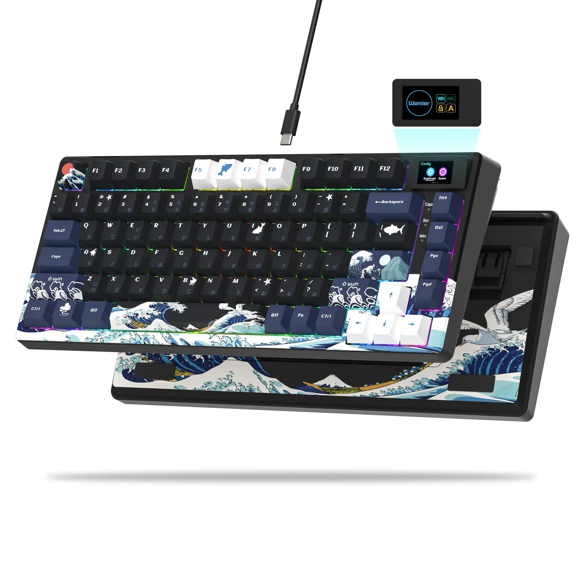 Womier S-K80 75% キーボードカラー OLED ディスプレイメカニカル 