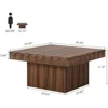 Living Room Square Coffee Table, 35.4-inch Wooden Coffee Table, Modern Central Table, Walnut Wood 2