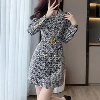 Spring Autumn Y2K Double Breasted Sexy Fashion Print Blazer Dress Women Waist Mini Vestidos De Fiesta Long Sleeve Female Clothes 2