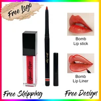 Private Label Makeup Liquid Lipstick Set Vegan Lip Gloss Lip Liner Kit Make Up Set 1