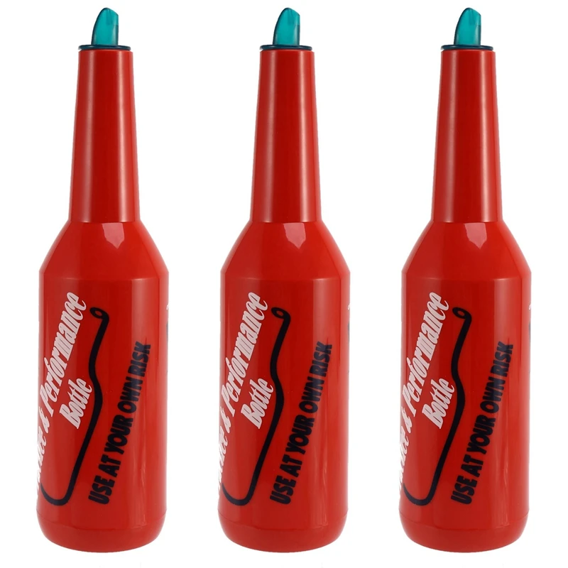 

3X Flair Bartender Bartending Practice Bar Pub Bottle Wine Cocktail Shaker - Red