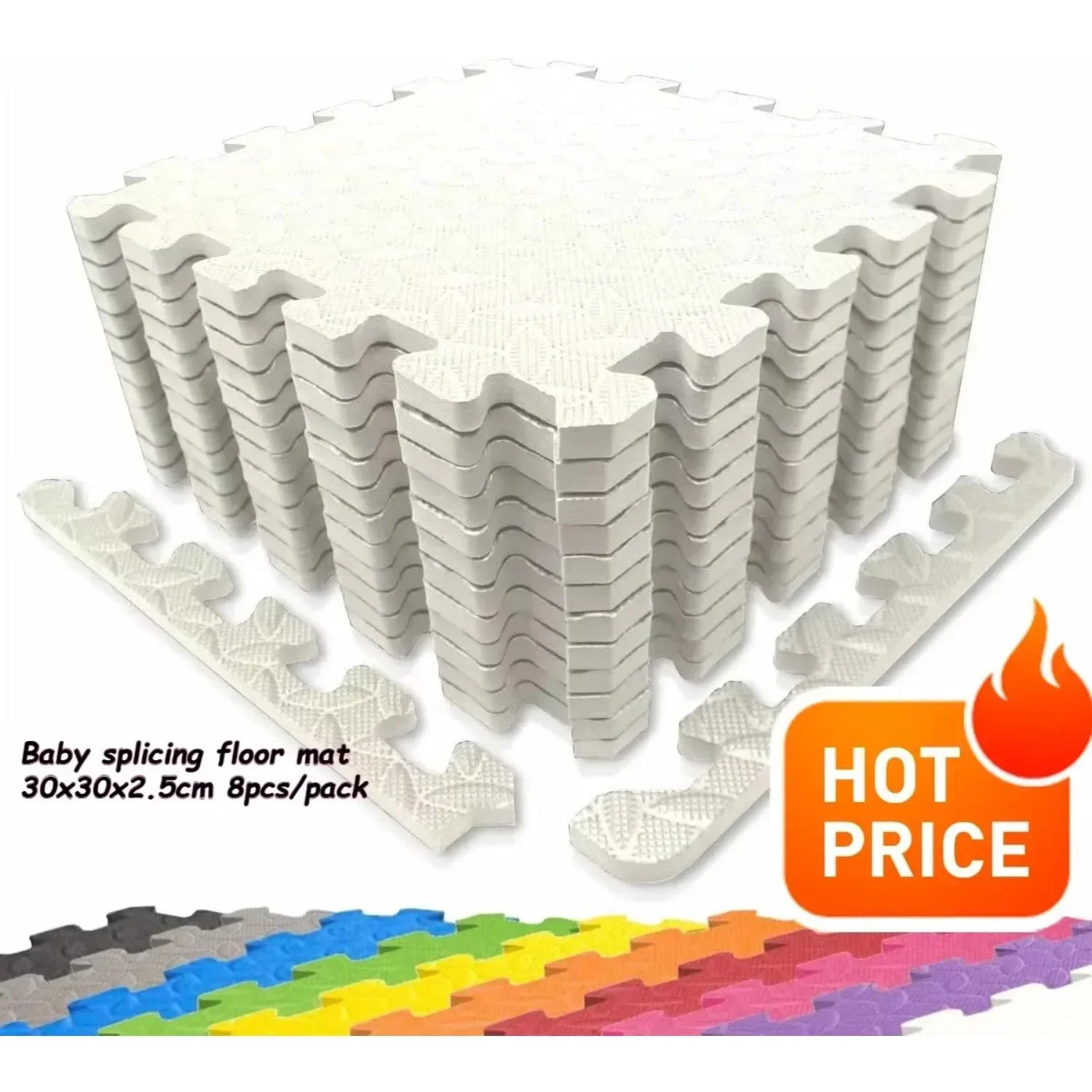 8 Pieces of Baby Game Stitching Mats Children's Anti-fall Foam Carpet 2.5CM Thickened Suitable for Children's Room Play Area Gym