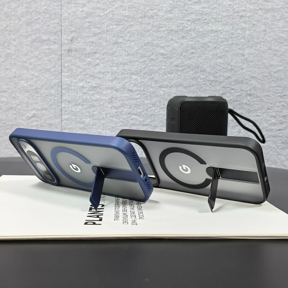 Durable Matte Metal Bracket for Magnetic Charging Stand - Shockproof Acrylic Phone Cover