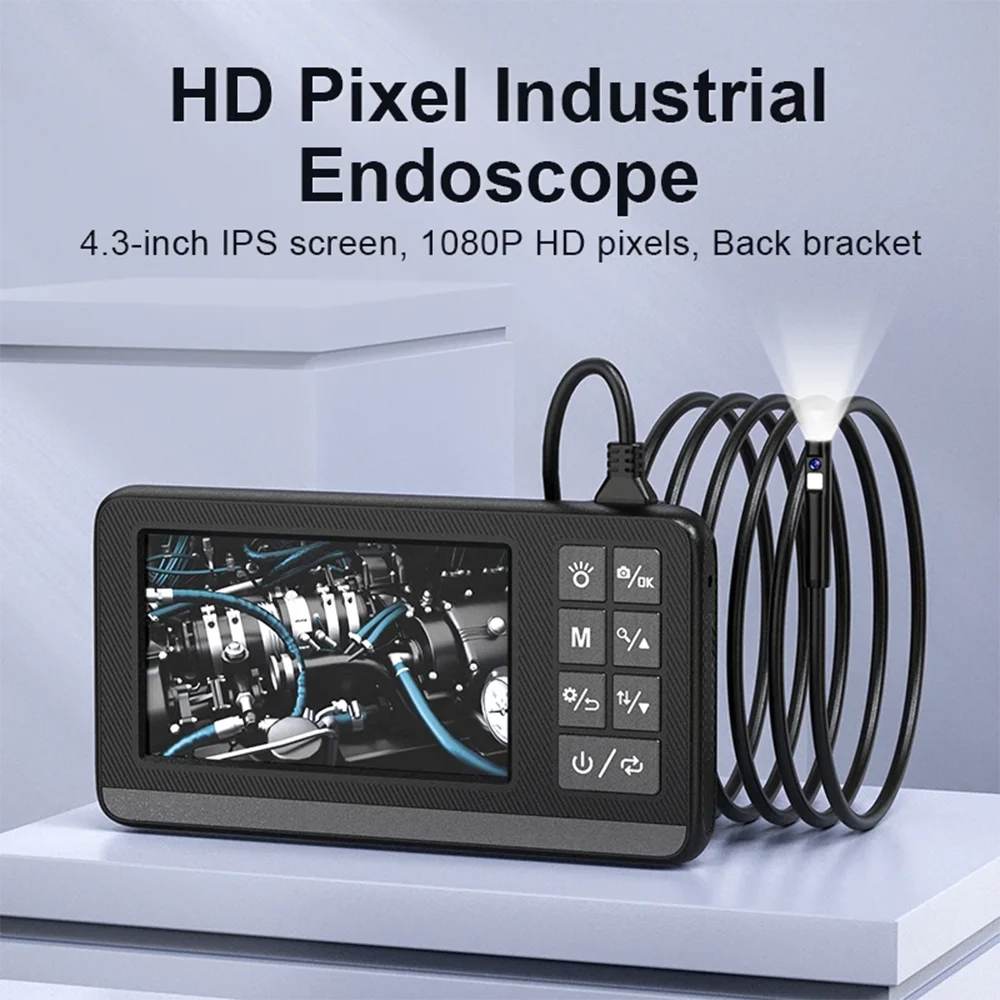 

2MP 1080P 4.3Inch 8mm Dual Lens Industrial Handheld Endoscope CMOS Borescope Inspection Otoscope Camera Digital Microscope