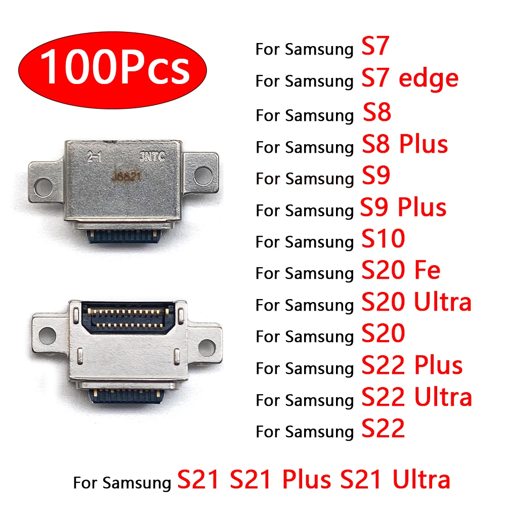 100Pcs For Samsung S7 edge S8 S9 Plus S10 S21 S22 S20 Fe Plus Ultra USB