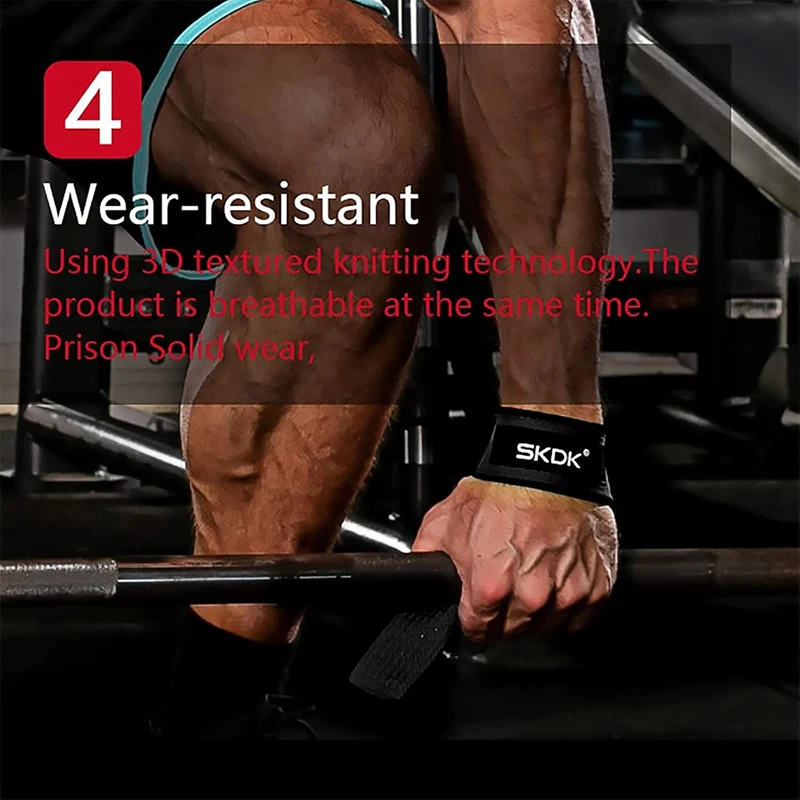 Lifting Wrist Straps Band Grip Support For Weightlifting Non-slip Neoprene Padded Cotton Straps Strength Training