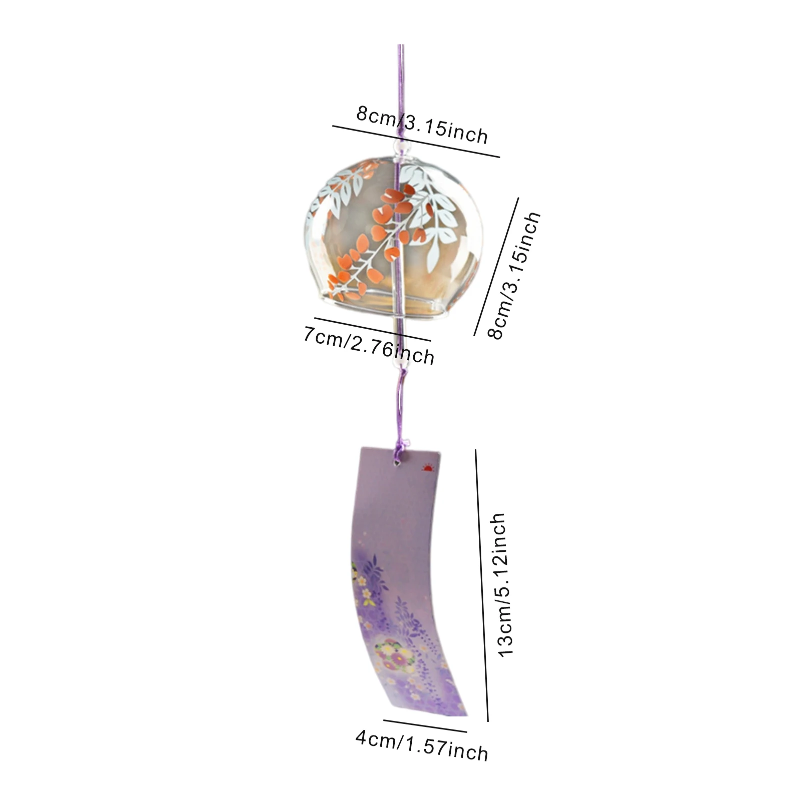 Japanische Wind glocke Japan Windspiele handgemachte Glas Furin Wohnkultur  Schlafzimmer Küche Büro Dekor Kirschblüte Muster Anhänger