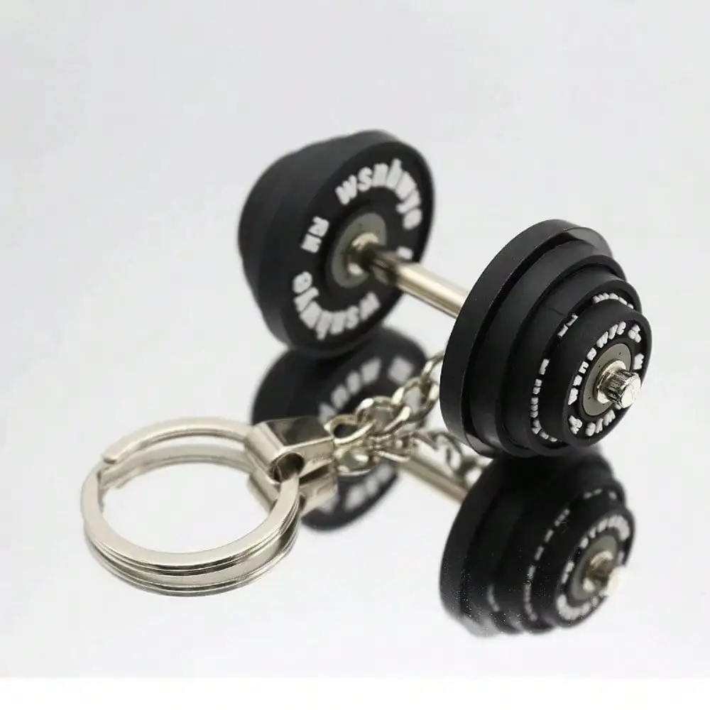 3D-Hantel-Schlüsselanhänger für Männer, Sportlicher Schlüsselring, Kreativer Schlüsselhalter, Portachiavi, Chaveiro, Llaveros Hombre, Taschenanhänger