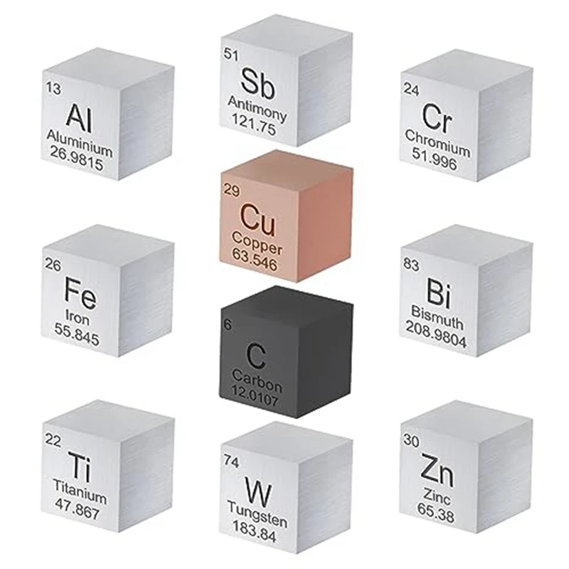 

Набор квадратных элементов из 10 шт., 0,59 дюйма, вольфрамовый квадратный металл, Периодическая таблица элементов, для преподавания, подарок, долговечная коллекция