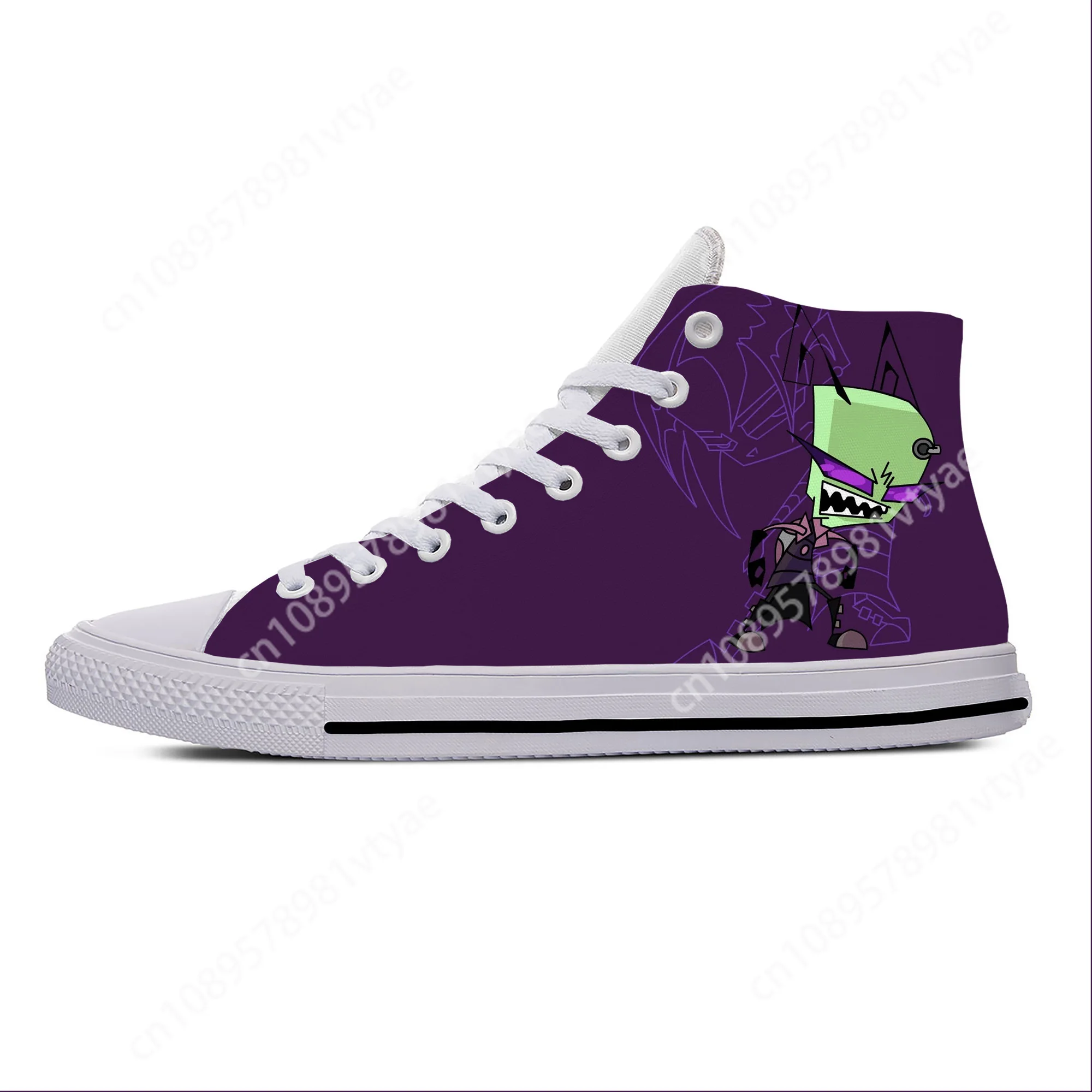 Hot Zim Anime Manga Cartoon Funny Fashion Invader Casual Cloth Shoes High Top Lightweight Breathable Custom Men Women Sneakers 5