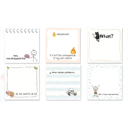 Humorous Self - Adhesive Sticky Notes Set for Work, School, or Home - 180/360 Sheets (6 Pcs)