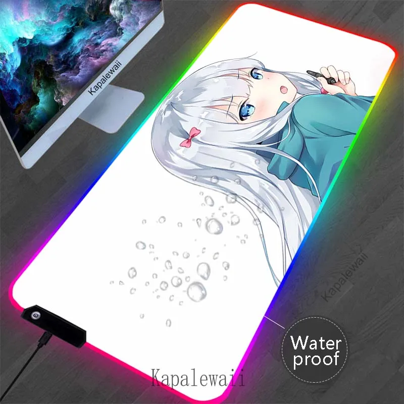 

RGB Izumi Gamer Mouse Pad LED LuminousMousepads Locking Edge Waterproof Mouse Mat Gaming Mousepad Keyboard Pads Tapis De Souris